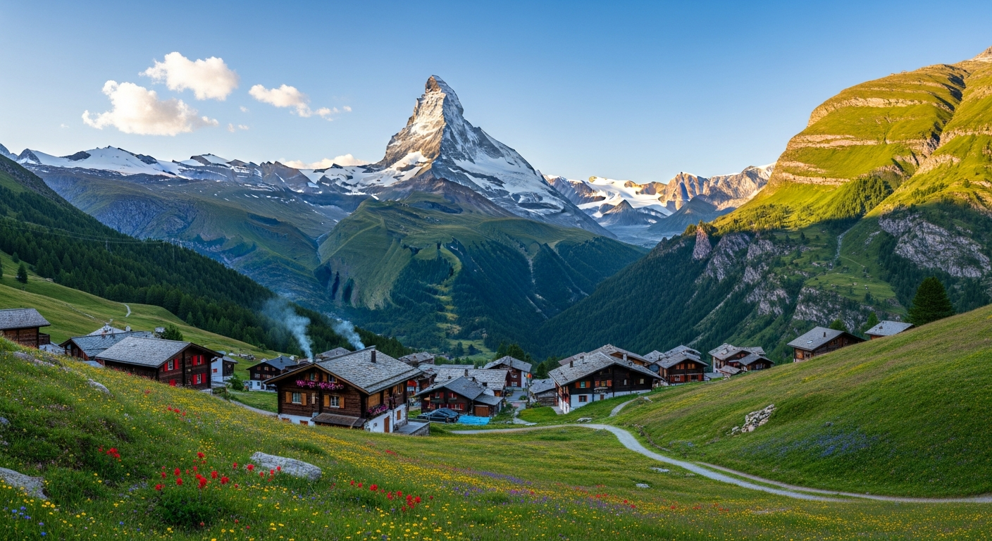 Swiss Alps, Switzerland skyline